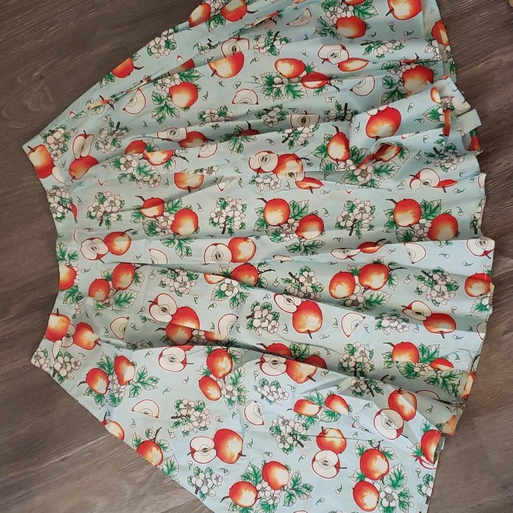 NWT Hell Bunny Apple Print A-line Skirt XL